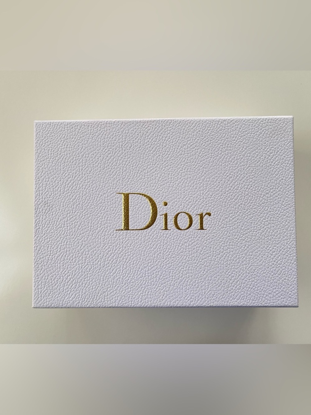 Dior Gold-Logo White Textured Gift Box 12x9x4in